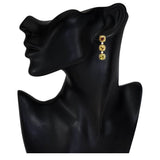 Tourmaline Byzantine Drop Earrings in Yellow Gold