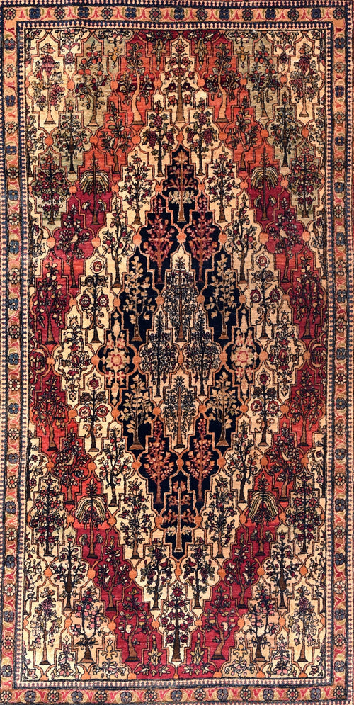 Antique Hand Made Kashan Persian Rug