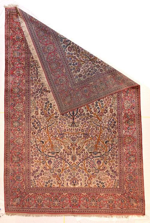 Antique Silk Kashan Persian Rug