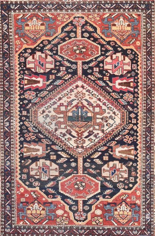 Antique Persian Afshar , Size 4' 10" x 6' 9"