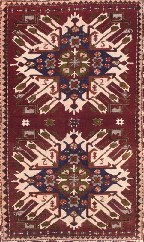 Semi Antique Hand Made Kazak Russian Rug