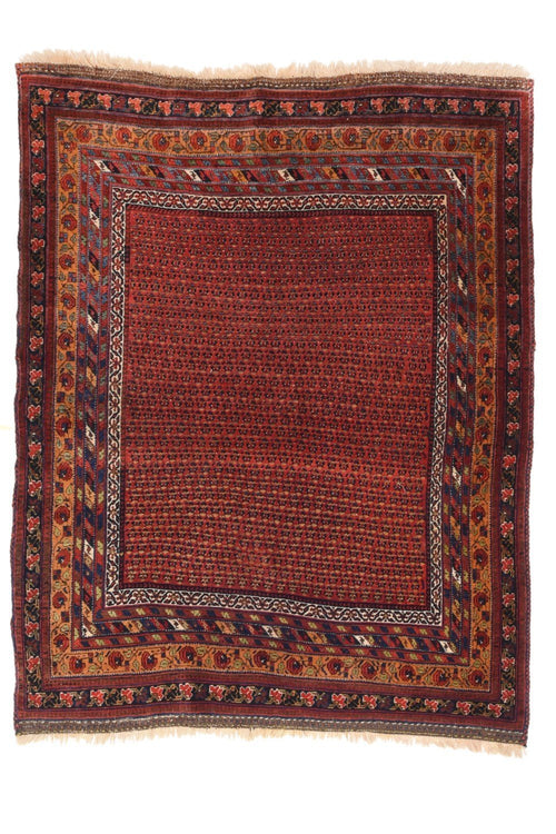 Antique Persian Afshar Rug, Size 3'9" x 4'9"