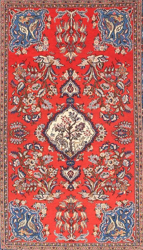 Semi Antique Hand Made Qum Persian Rug